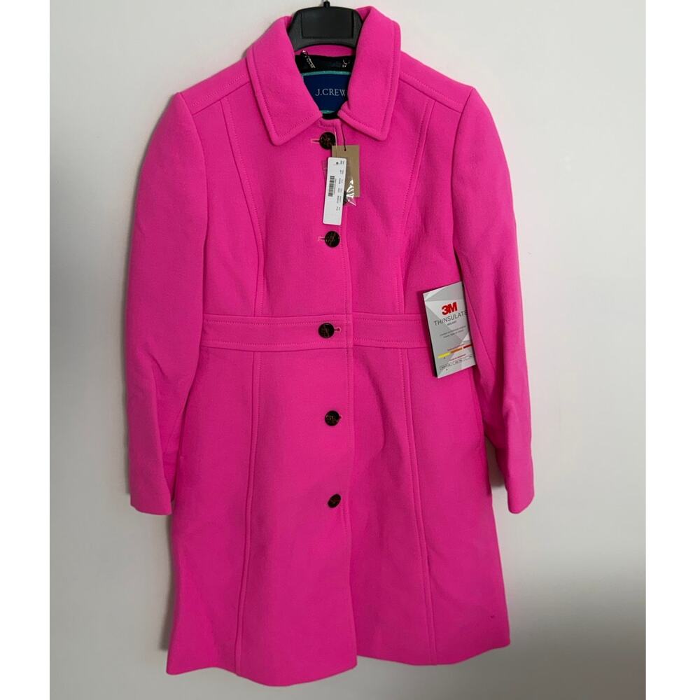 J. Crew Wool Lady Day Coat Hot Pink NWT size 10P